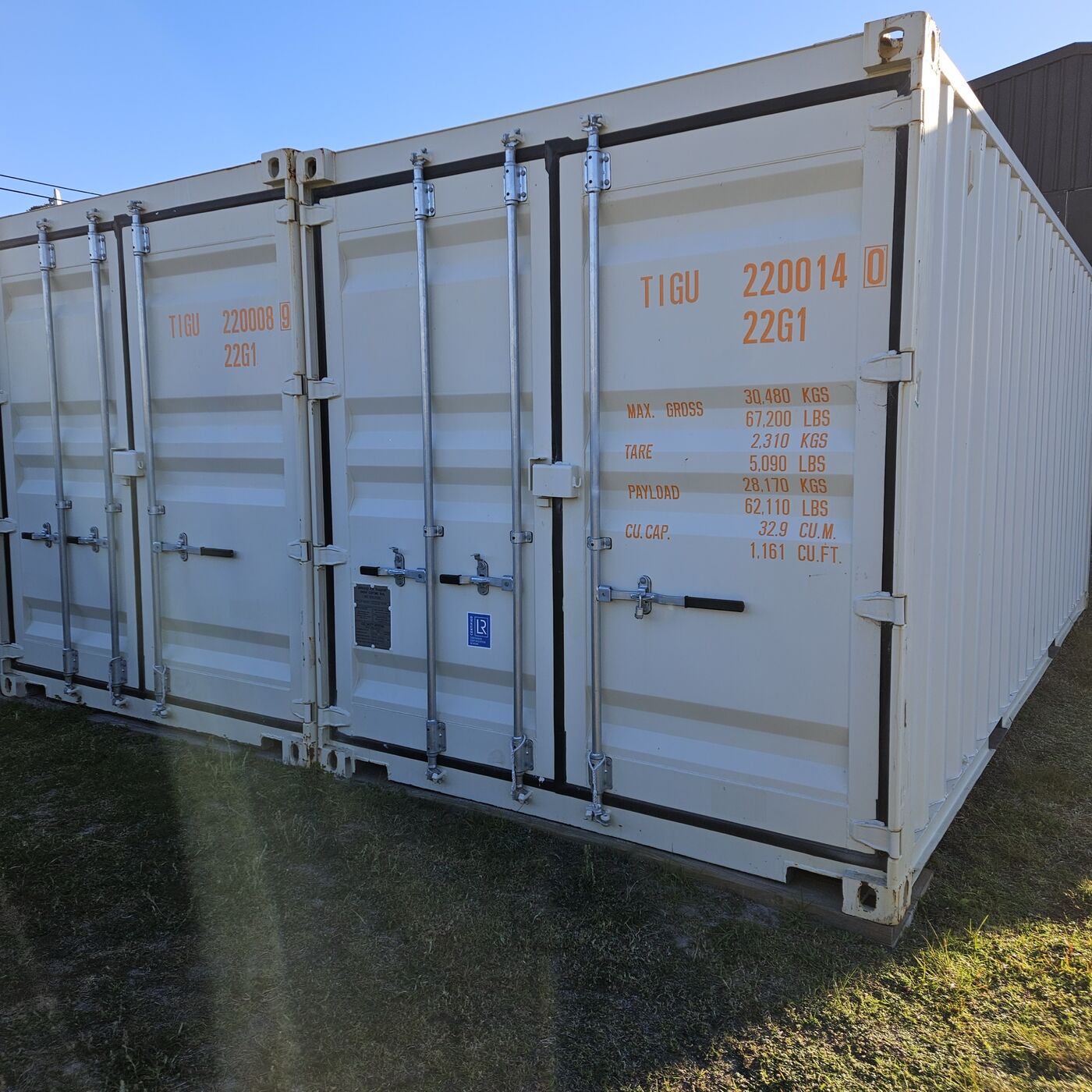 Full 20ft storage containers with lockable double doors